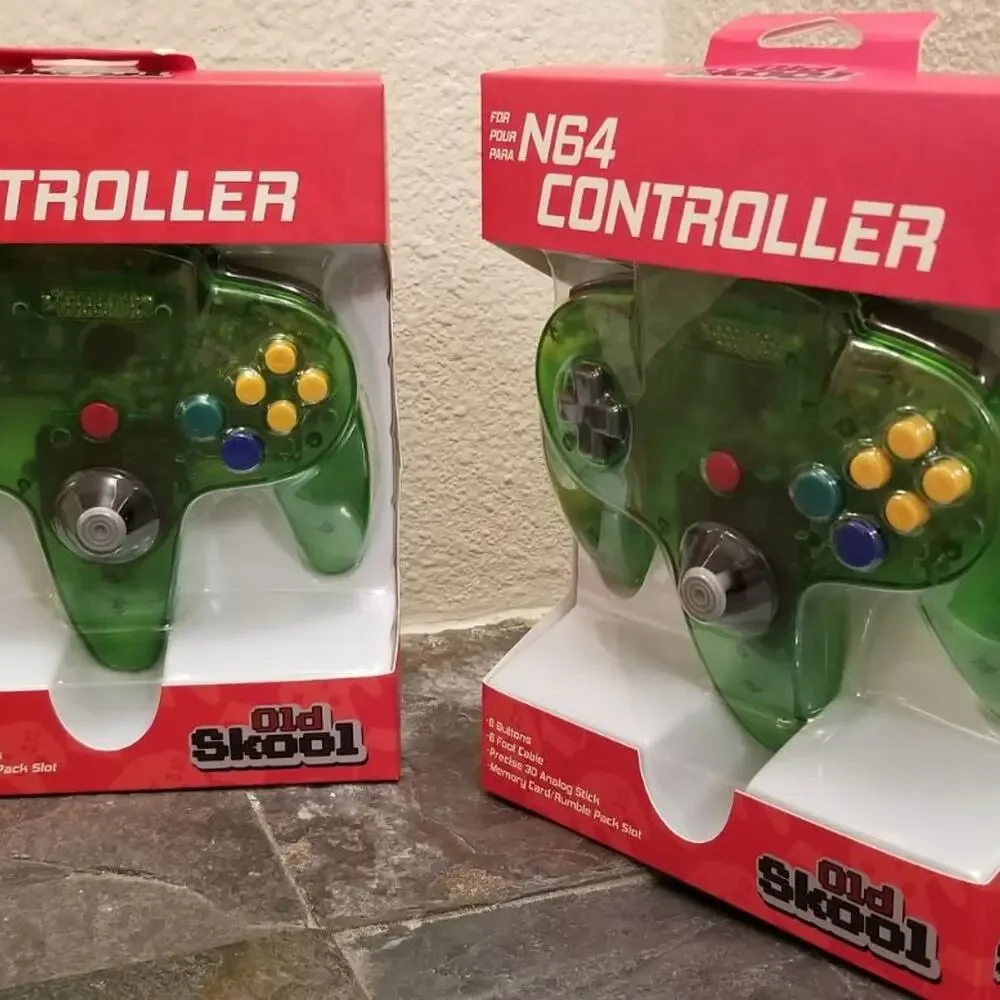 2 N64 Controllers - Jungle Green (NEW) - Nintendo64 - Funtastic - Old Skool
